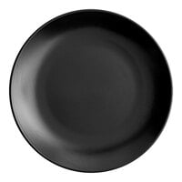 Acopa 10 1/2 inch Matte Black Stoneware Coupe Plate - 12/Case