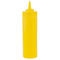 Tablecraft 11253M 12 oz. Yellow WideMouth™ Cone Tip Squeeze Bottle with 53 mm Opening - 12/Pack