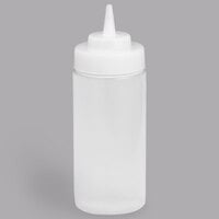 Tablecraft 31763C 16 oz. Clear Widemouth and Wide Cone Tip Squeeze Bottle with 63 mm Opening - 12/Pack