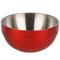 Vollrath 4659055 Double Wall Round Beehive 1.7 Qt. Serving Bowl - Fire Engine Red