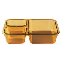 Cambro 853FH150 Ambidextrous Heavy-Duty Polycarbonate NSF Amber Base Tray for Cambro 1411CW or 1411CP - 24/Case