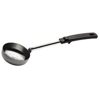 Vollrath 61175 6 oz. Black Perforated Round Stainless Steel Spoodle® Portion Spoon with Grip 'N Serve® Handle