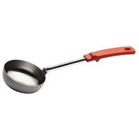 Vollrath 62182 8 oz. Orange Solid Round Stainless Steel Spoodle® Portion Spoon with Grip 'N Serve® Handle