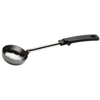 Vollrath 61170 4 oz. Black Perforated Round Stainless Steel Spoodle® Portion Spoon with Grip 'N Serve® Handle