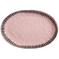 Libbey DULCET-4P Dulcet 12 5/8" x 8 5/8" Pink Stoneware Platter - 12/Case