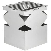 Eastern Tabletop 1542 LeXus 8" x 8" x 10" Solid Stainless Steel Cube with Fuel Shelf and Grate