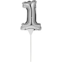 Creative Converting 331856 9" Silver "1" Balloon Cake Topper