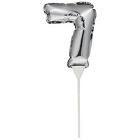 Creative Converting 337508 9" Silver "7" Balloon Cake Topper