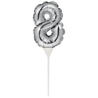 Creative Converting 337506 9" Silver "8" Balloon Cake Topper