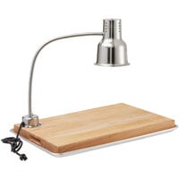 Avantco Carving Station Kit with 24 inch Stainless Steel Heat Lamp, Cutting Board, and Drip Pan - 120V, 250W