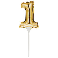 Creative Converting 331857 9" Gold "1" Balloon Cake Topper