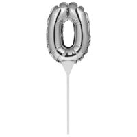 Creative Converting 337507 9" Silver "0" Balloon Cake Topper