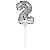 Creative Converting 337514 9" Silver "2" Balloon Cake Topper