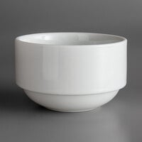 Oneida Royale by 1880 Hospitality R4220000705 9.5 oz. Stackable Bright White Porcelain Soup / Bouillon Bowl - 36/Case