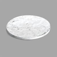Delfin FSRD-11-M20 11" x 3/4" Round Melamine White Faux Carrara Marble Serving Board