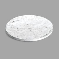 Delfin FSRD-13-M20 13" x 3/4" Round Melamine White Faux Carrara Marble Serving Board