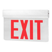 Lavex New York City Approved Single Face Aluminum Exit Sign with Red LED Lettering, Edge Lighting, and Battery Backup - 120/277V