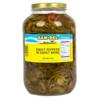 B&G San Del 1 Gallon Jar Cut Sweet Peppers with Sweet Brine