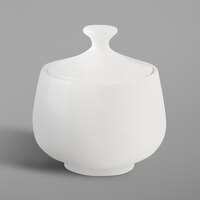 RAK Porcelain NNSU25 Nano 8.5 oz. Ivory Porcelain Sugar Bowl and Lid - 6/Case