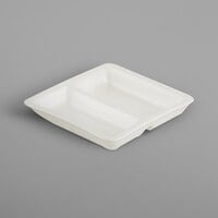 RAK Porcelain NNCD02 Nano 5.6 oz. Ivory Porcelain Double Cubicle Dish - 12/Case