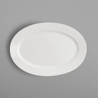 RAK Porcelain BAOP38 Banquet 14 15/16" x 10 1/4" Ivory Wide Rim Porcelain Oval Platter - 6/Case