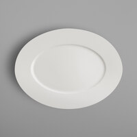RAK Porcelain FDOP34 Fine Dine 13 7/16" x 10 1/8" Ivory Porcelain Oval Platter - 6/Case