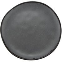 GET CS-100-GR Pottery Market 10 1/2" Matte Speckled Gray Melamine Coupe Dinner Plate - 12/Pack