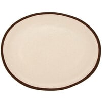 GET P-129-CRM Pottery Market 11 3/4" x 9 1/4" Matte Cream Melamine Platter - 12/Pack
