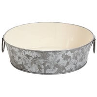 GET GT-109-GG/IV 9" Round Galvanized Tray with Handles