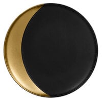 RAK Porcelain MFMODP27GB Metal Fusion 10 5/8" Gold /Black Porcelain Deep Plate - 12/Case