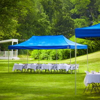 Backyard Pro Courtyard Series 10' x 20' Blue Straight Leg Aluminum Instant Pop Up Canopy Tent