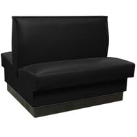 American Tables & Seating 46" Long Black Plain Double Back Fully Upholstered Booth - 36" High