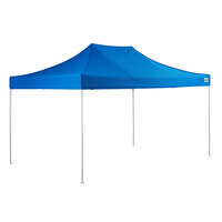 Backyard Pro Courtyard Series 10' x 15' Blue Straight Leg Aluminum Instant Pop Up Canopy Tent