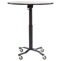 National Public Seating PCT124MDPEWB Cafe Time 24" II Round Mobile Table with Whiteboard Top, MDF Core, and ProtectEdge