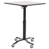 National Public Seating PCT324PBTMWB Cafe Time II 24" Square Mobile Table with Whiteboard Top, Particleboard Core, and T-Molding Edge