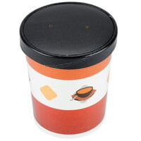 Choice 32 oz. Double Poly-Coated Paper Soup / Hot Food Cup with Black Vented Paper Lid - 250/Case