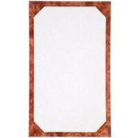 Choice 8 1/2" x 14" Brown Menu Paper - Angled Marble Border - 100/Pack