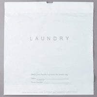 18" x 19" Plastic Hotel Laundry Bag with Drawstring - 100/Pack