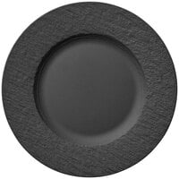 Villeroy & Boch 16-4074-2640 The Rock 8 1/2" Black Shale Flat Porcelain Plate - 6/Case