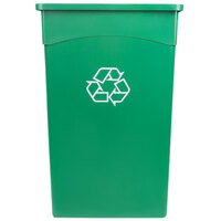 Continental 8322-2 23 Gallon Green Rectangular Wall Hugger / Slim Recycle Bin