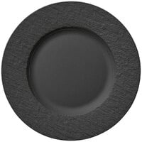 Villeroy & Boch 16-4074-2620 The Rock 10 1/2" Black Shale Flat Porcelain Plate - 6/Case