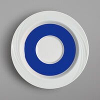 Schonwald 9187130-62972 Donna Senior 6 5/8" White and Dark Blue Porcelain Special Saucer - 12/Case