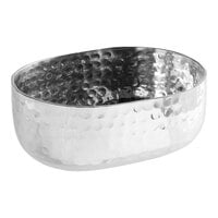 American Metalcraft ABHS46 25 oz. Silver Hammered Aluminum Oval Serving Bowl