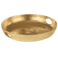 American Metalcraft ATHG16 16" Round Gold Hammered Aluminum Tray