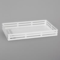 GET Enterprises FB-2214-W Curator White Full Size Metal Crate Cutting Board Frame - 21" x 13" x 3"