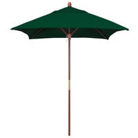 California Umbrella MARE 604 SUNBRELLA 1A Grove 6' Square Push Lift Umbrella with 1 1/2" Hardwood Pole - Sunbrella 1A Canopy - Forest Green Fabric