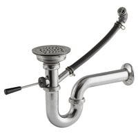 Advance Tabco K-26 Lever Handle Waste Valve with Overflow Assembly for Hand Sinks - 3 1/2" Sink Opening