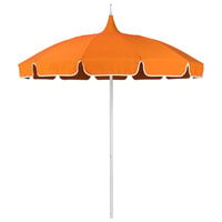 California Umbrella SMPT 852 SUNBRELLA 2 Pagoda 8 1/2' Round Push Lift Umbrella with 1 1/2" Aluminum Pole - Sunbrella 2A Canopy with Natural Braid - Tuscan Fabric
