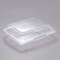 Dart C57UT1 StayLock® 10 1/2" x 8 1/4" x 2 7/8" Clear Hinged Plastic 10 1/2" Oblong Container - 250/Case