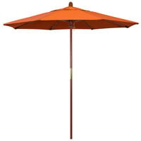 California Umbrella MARE 758 SUNBRELLA 2A Grove 7 1/2' Round Push Lift Umbrella with 1 1/2" Hardwood Pole - Sunbrella 2A Canopy - Tuscan Fabric